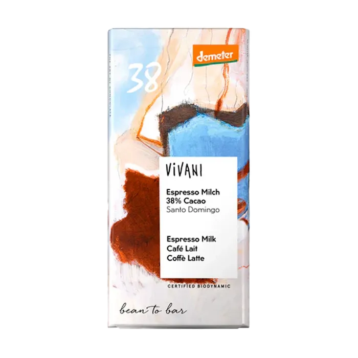 Vivani Čokoláda Vivani mléčná Espresso Milk 38% 90g BIO